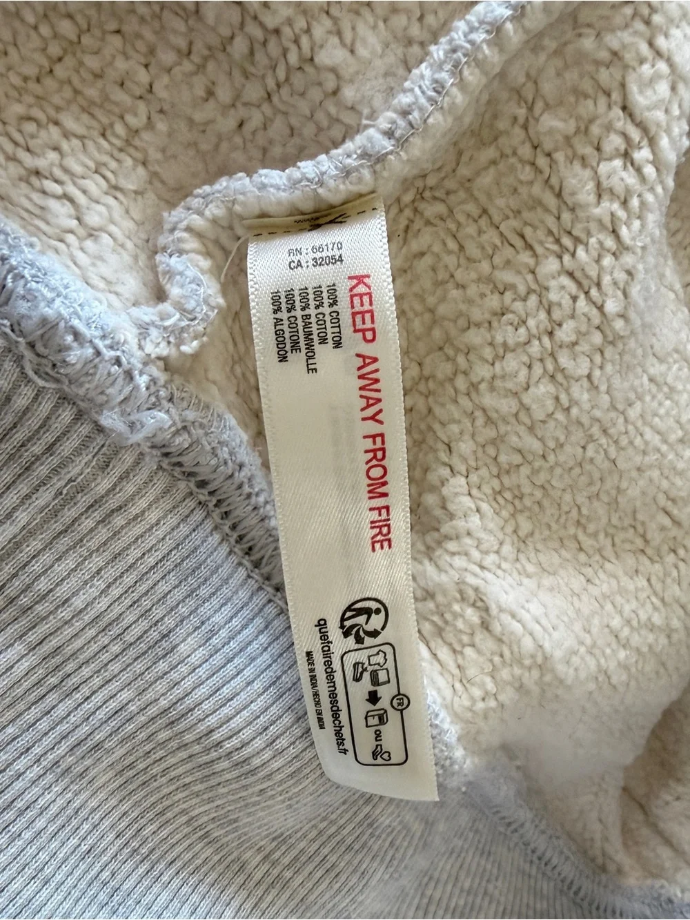 FP Movement A Cut Above Light Gray Pullover Hoodie 100% Cotton Large - Picture 4 of 4
